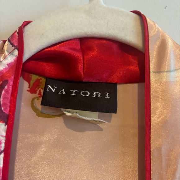 Natori Light Pink Floral Satin Kimono Robe Small Intimates Sleepwear - Picture 12 of 12